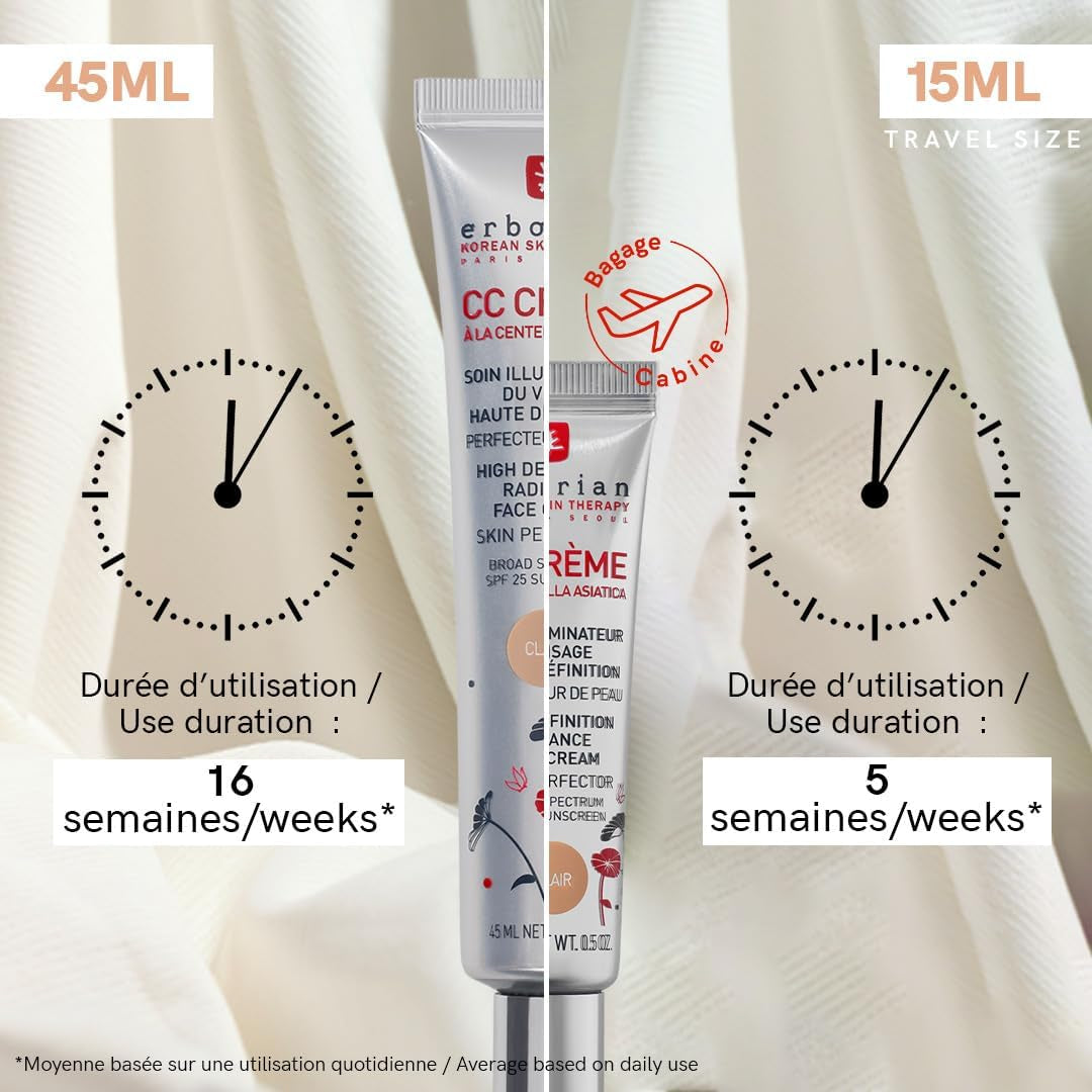 - CC Crème À La Centella Asiatica - Maquillage Et Soin Illuminateur De Teint Haute Définition Pour Visage - Protection Solaire SPF 25 - Soin Cosmétique Coréen