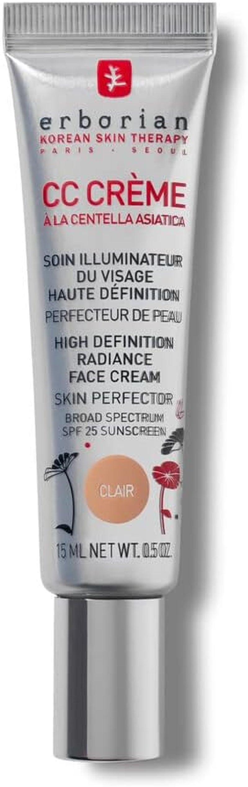 - CC Crème À La Centella Asiatica - Maquillage Et Soin Illuminateur De Teint Haute Définition Pour Visage - Protection Solaire SPF 25 - Soin Cosmétique Coréen