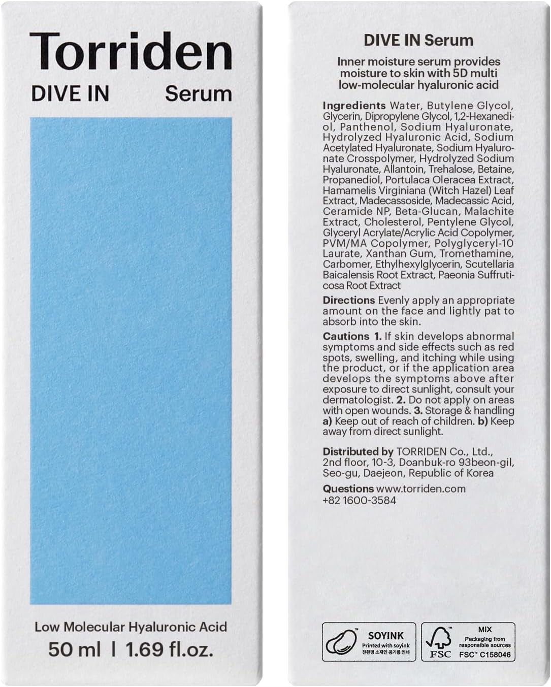 Torriden Dive-In, sérum coréen