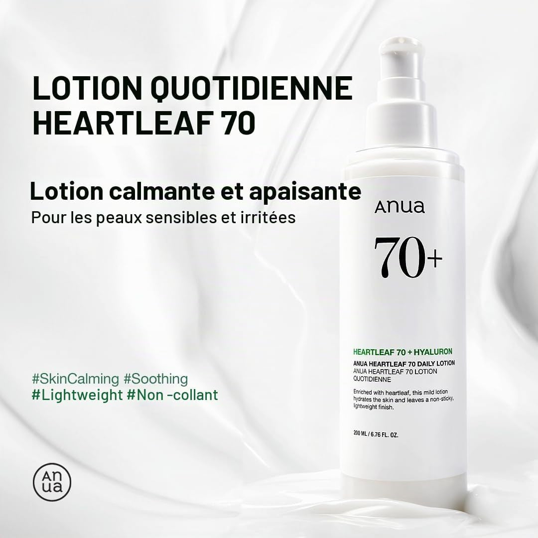 Lotion Quotidienne Heartleaf, Hydratant Pour Le Visage À L'Acide Hyaluronique Pour Peaux Sensibles, Légère, 200 Ml/6,76 Oz Liq.