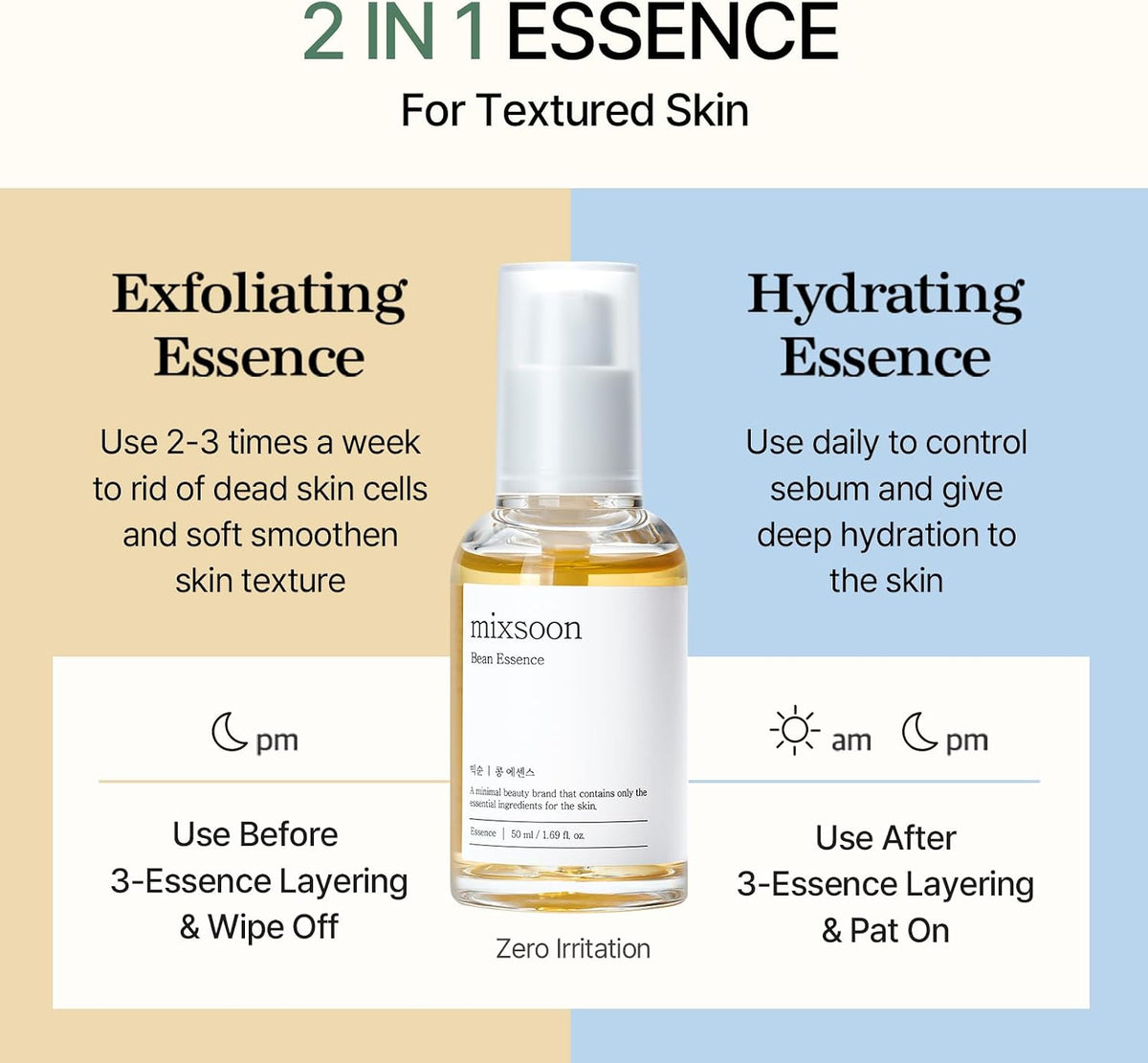 Mixsoon Bean Essence, ingrédients
