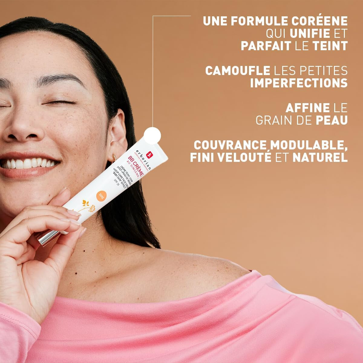 - BB Crème Au Ginseng 5-En-1 - Soin Teinté Perfecteur Effet "Peau De Bébé" - Fond De Teint Couvrant Imperfections - Protection Solaire SPF 20 - Soin Cosmétique Coréen - 15Ml