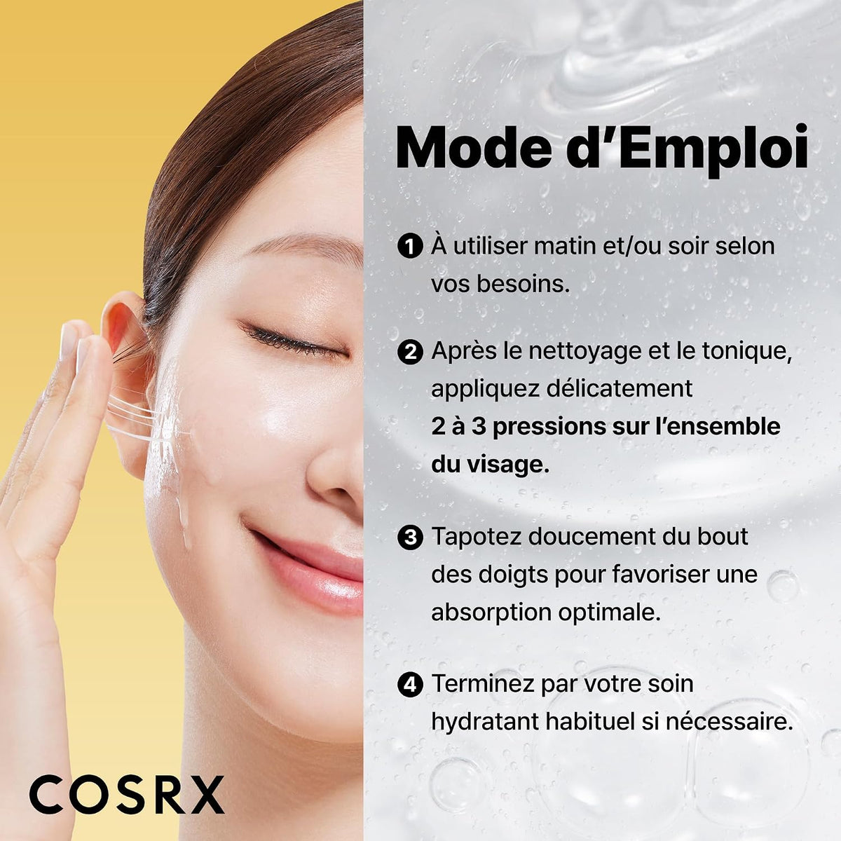 COSRX Snail 96 Mucin Essence, mode d'emploi