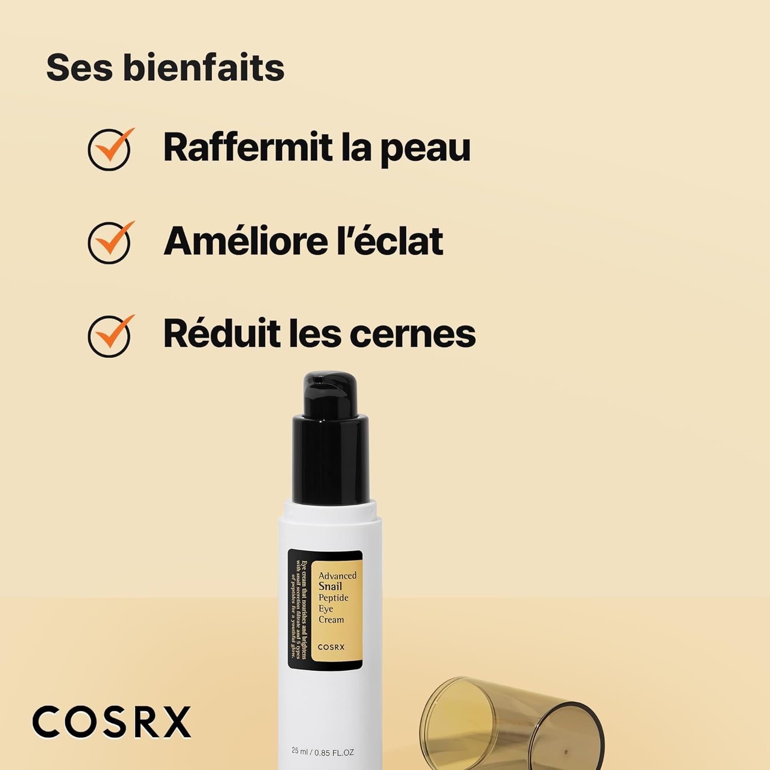 Snail Peptide Eye Cream with 73.7% Snail Mucin and Niacinamide - Brightening Korean Night Cream for Fine Lines and Dark Circles, Korean Skincare