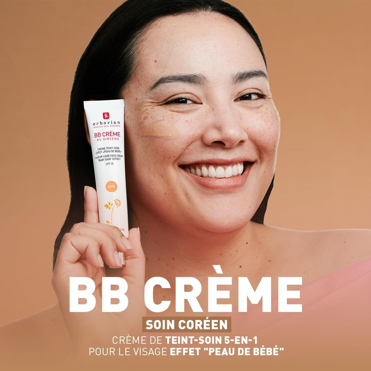 - BB Crème Au Ginseng 5-En-1 - Soin Teinté Perfecteur Effet "Peau De Bébé" - Fond De Teint Couvrant Imperfections - Protection Solaire SPF 20 - Soin Cosmétique Coréen - 15Ml