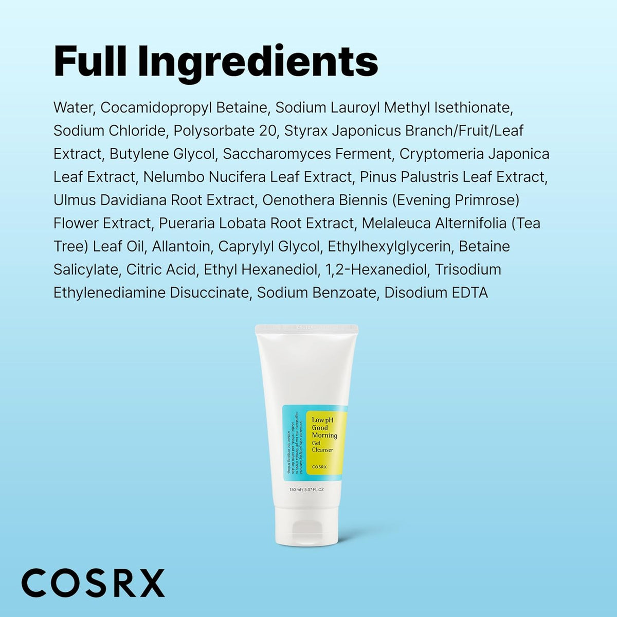 COSRX Good Morning gel nettoyant, nettoyant coréen